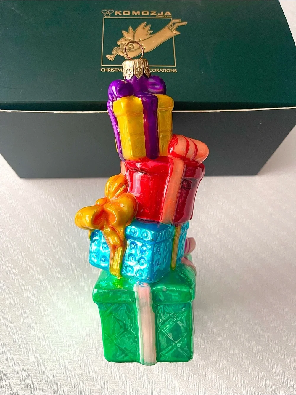 KOMOZJA Tower of Treasures Christmas Decoration Ornament Blown Glass Handpainted